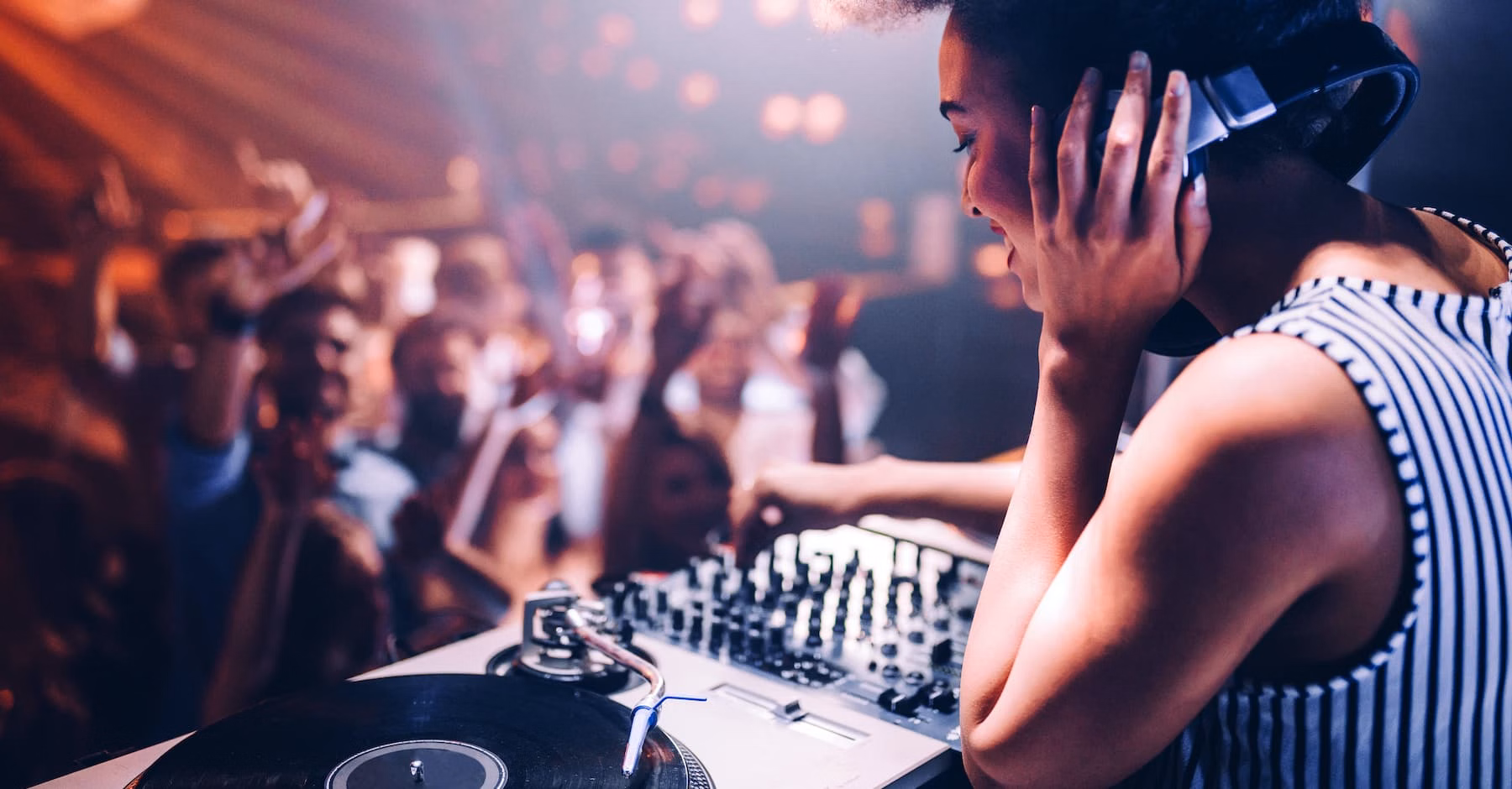 DJ playing vinyl at an event